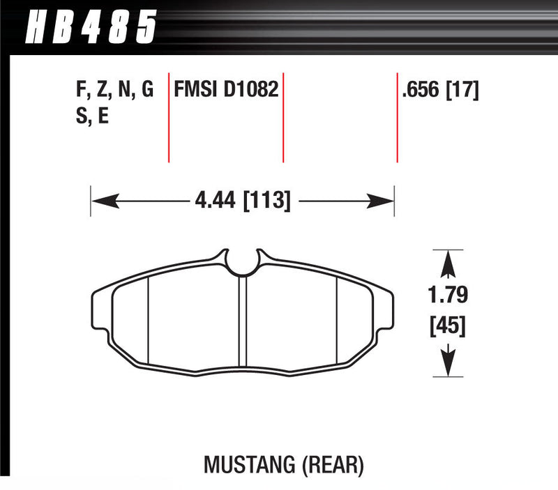 Brake Pad Set 05 Mustang Rear DTC70