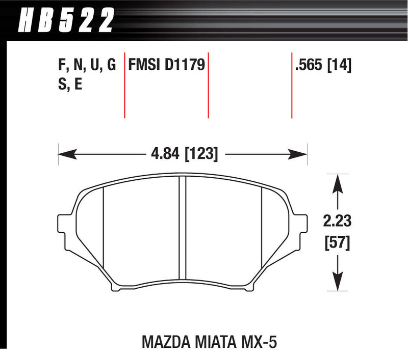 Brake Pads Front Mazda Miata HP Plus
