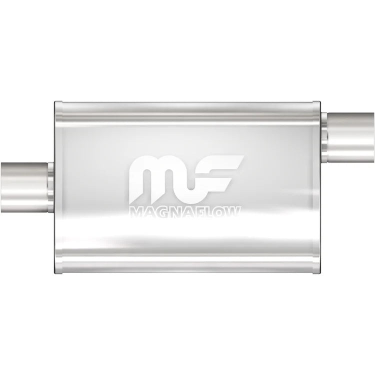 Stainless Muffler 3in Offset In/Center Out