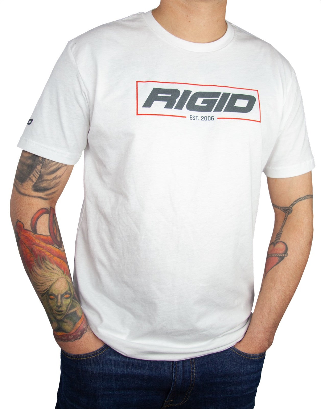 RIGID Industries 1052 RIGID T-Shirt, Established 2006, White, X-Large