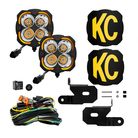 KC HiLiTES 97140 KC FLEX ERA 4 LED 5in Spot 2-Light Sys 2018-2023 Jeep Wrangler JL Gladiator JT