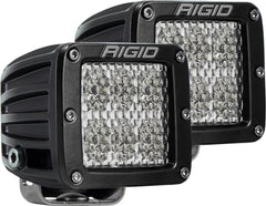 RIGID D-Series PRO LED Light, Flood Diffused, Surface Mount, Black Housing, Pair