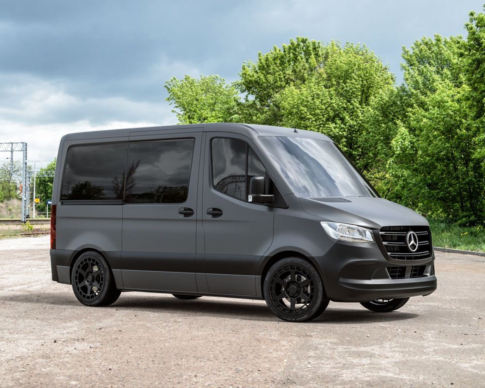 VR Forged D14 Wheel Package Mercedes Sprinter Van Overland 17x7.5 Matte Black
