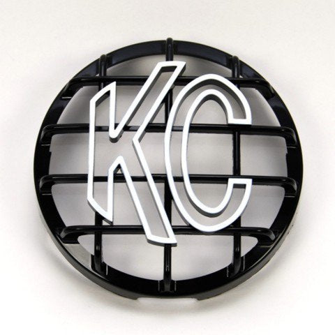 KC HiLiTES 6? Stone Guard - ABS Plastic - Black / White KC Logo