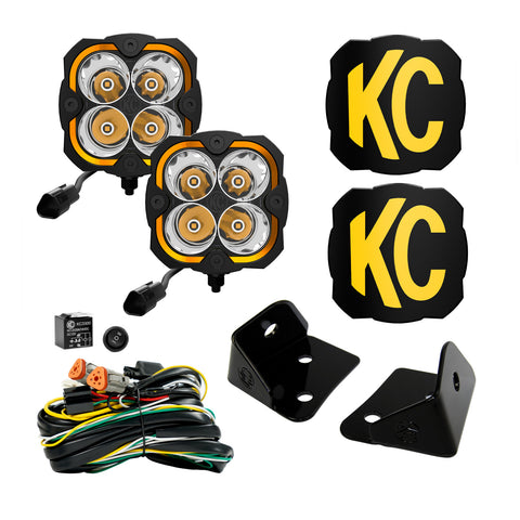 KC HiLiTES 97138 KC FLEX ERA 4 LED 5in Spot 2-Light System 2007-2018 Jeep Wrangler JK