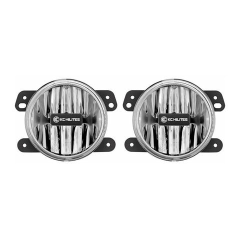 KC Hilites 4 in Gravity LED G4 - 2-Light System - SAE/ECE - 10W Fog Beam - for 10-18 Jeep JK