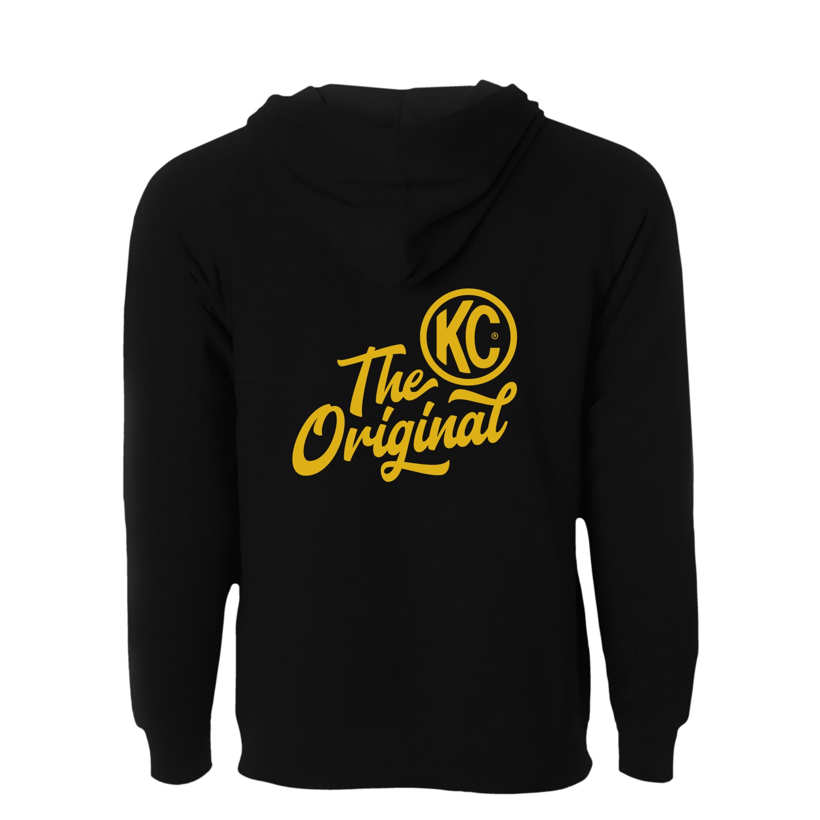 KC HiLiTES 70314 KC Hoodie Zip-Up Racer Logo Front Original Logo Back Black 5X-Large