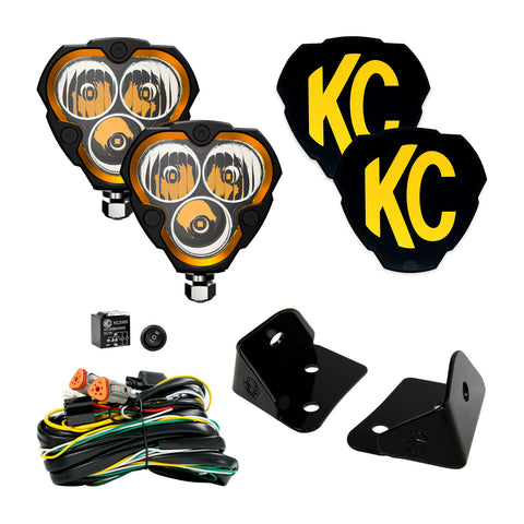 KC HiLiTES 97127 KC FLEX ERA 3 LED 3.5in Combo 2-Light System 2007-2018 Jeep Wrangler JK