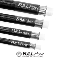 Nuke Performance Black Nylon PTFE Stainless Braided Fuel Hose AN-8, 4 Meter