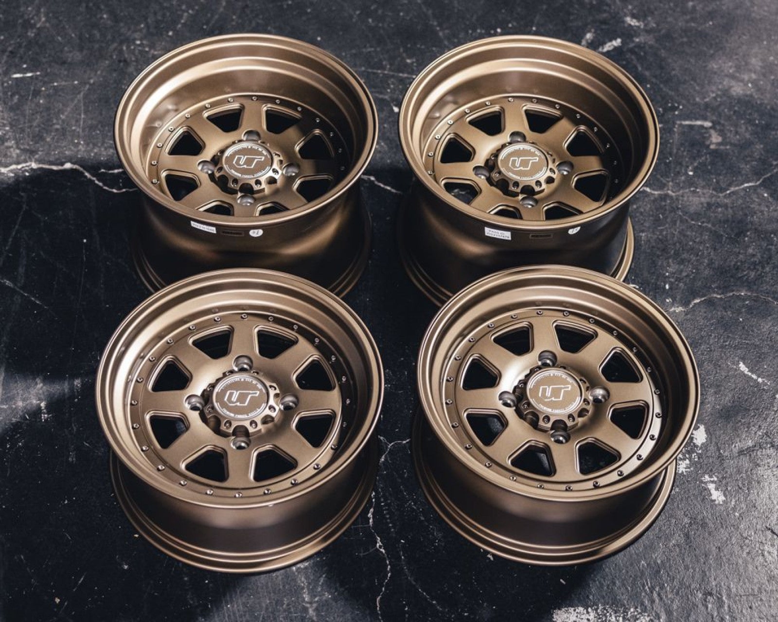 VR Forged D15 Wheel Package for Dunes Polaris RZR 15x7 15x10 Satin Bronze