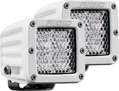 RIGID D-Series PRO Light, Flood Diffused, Surface Mount, White Housing, Pair