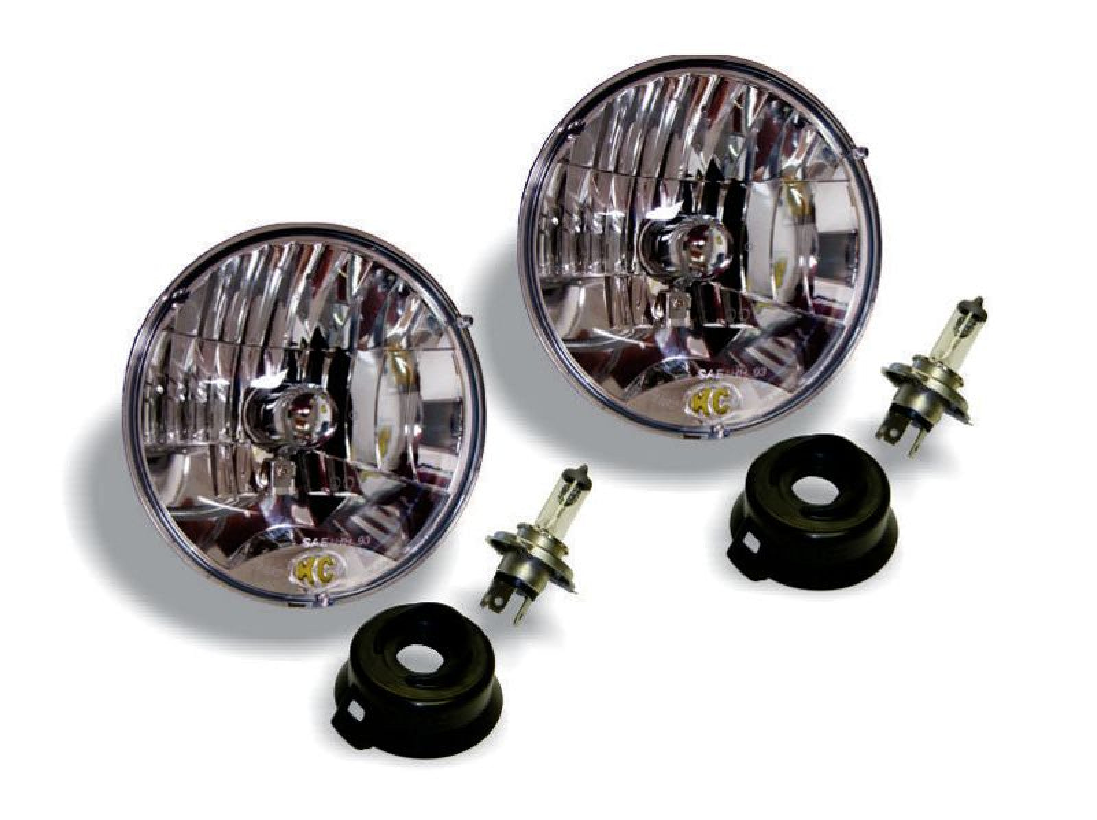 KC HiLiTES 42301 KC Headlight H4 Halogen 7in Dot 2-Light 1997-2006 Jeep Wrangler TJ