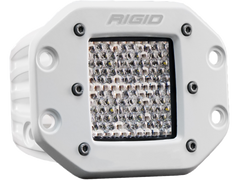 RIGID D-Series PRO Light, Flood Diffused, Flush Mount, White Housing, Single