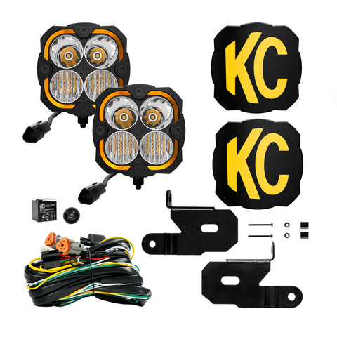 KC HiLiTES 97141 KC FLEX ERA 4 LED 5in Combo 2-Light Sys 2018-2023 Jeep Wrangler JL Gladiator JT