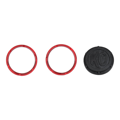 KC HiLiTES 30554 KC Bezel Rings KC FLEX Single Red 2PK