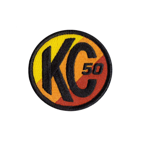 KC HiLiTES 7005 KC Patch Embroidered KC Racer Logo Round Hook Loop 2.5in