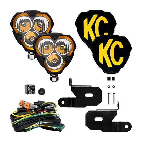 KC HiLiTES 97129 KC FLEX ERA 3 LED 3.5in Combo 2-Lt Sys 2018-2023 Jeep Wrangler JL Gladiator JT