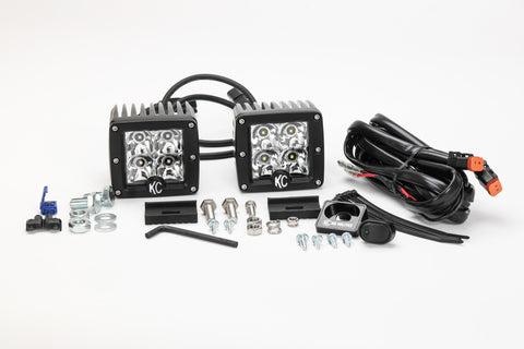 KC Hilites 3 in C-Series C3 LED - 2-Light System - 12W Spot Beam