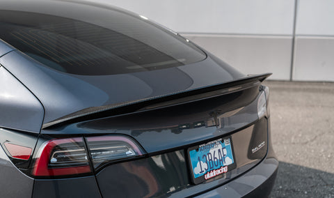 VR Aero Gloss Carbon Fiber Trunk Spoiler Tesla Model 3 2018