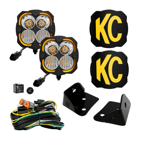 KC HiLiTES 97139 KC FLEX ERA 4 LED 5in Combo 2-Light System 2007-2018 Jeep Wrangler JK